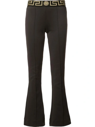 Versace Underwear 黑色希腊回纹图案运动休闲裤 In A1008 Black