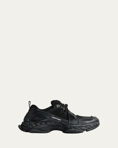 Balenciaga Black Polyester Athletic Sneakers In Black