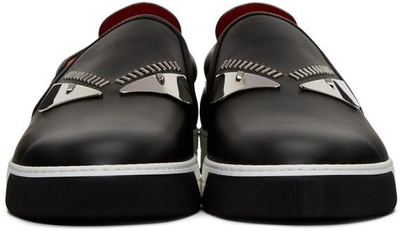 Shop Fendi Black 'bag Bug' Slip-on Sneakers