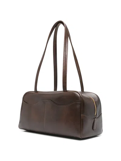 Prada Brown Carry Large Shoulder Bag In Animal Print