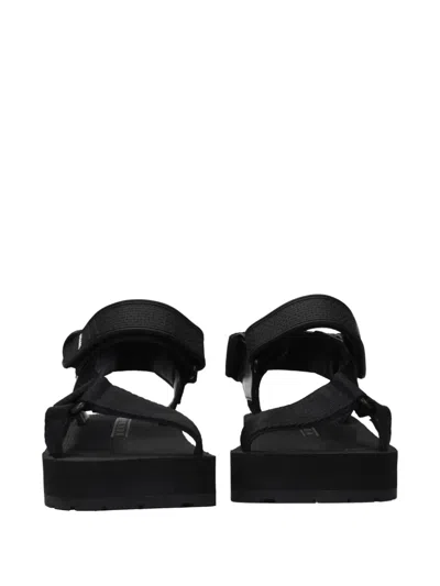 Prada Touch-strap Platform Sandals In Black
