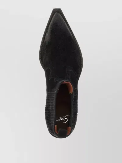 Sonora Hernan Ankle Boots Pointed Toe Pull Tab In Black