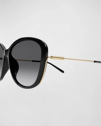 Chloé Gradient Round Acetate Sunglasses In Black
