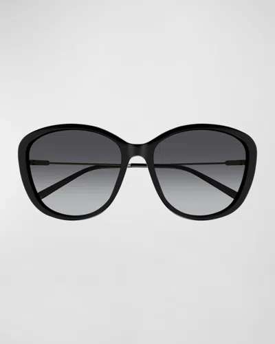 Chloé Gradient Round Acetate Sunglasses In Black
