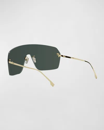 Fendi Men's  Roma 53mm Rimless Rectangular Sunglasses In Gray