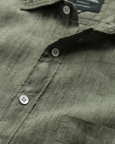 Rodd & Gunn Palm Beach Sports Fit Short Sleeve Linen Button-up Shirt In Green