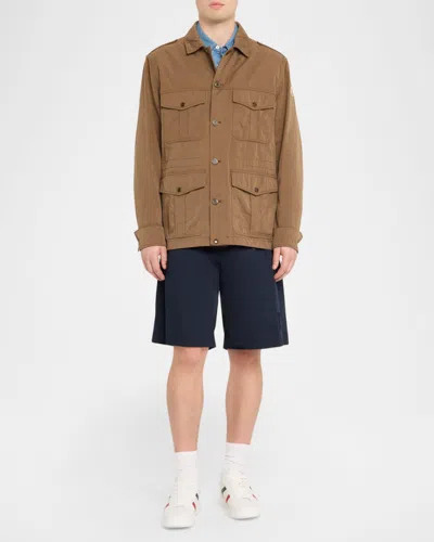 Moncler Amnicon Button-up Jacket In Brown