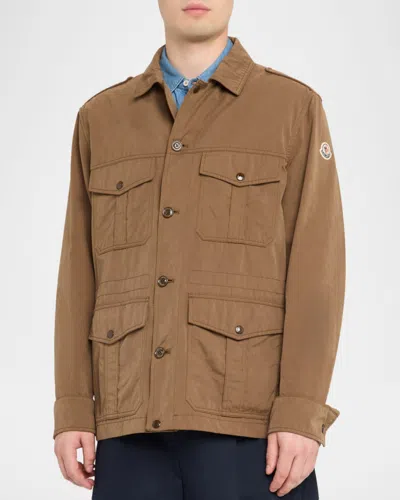Moncler Amnicon Button-up Jacket In Brown