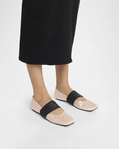 Givenchy Logo-patch Elasticated-strap Ballet Flats In Neutral
