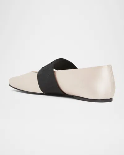 Givenchy Logo-patch Elasticated-strap Ballet Flats In Neutral