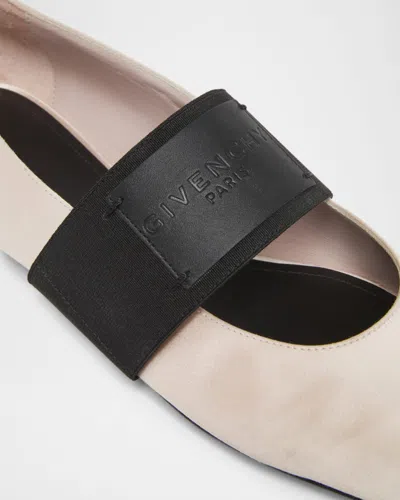Givenchy Logo-patch Elasticated-strap Ballet Flats In Neutral