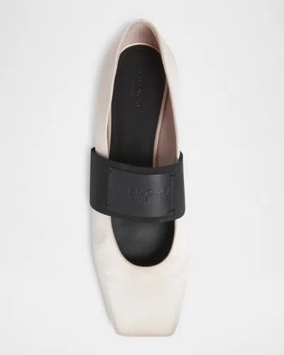 Givenchy Logo-patch Elasticated-strap Ballet Flats In Neutral