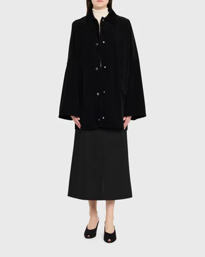 Totême Toteme Organic Cotton Corduroy Overshirt Jacket In Black