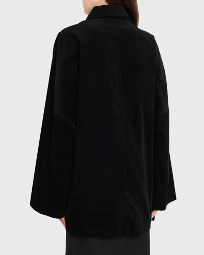 Totême Toteme Organic Cotton Corduroy Overshirt Jacket In Black
