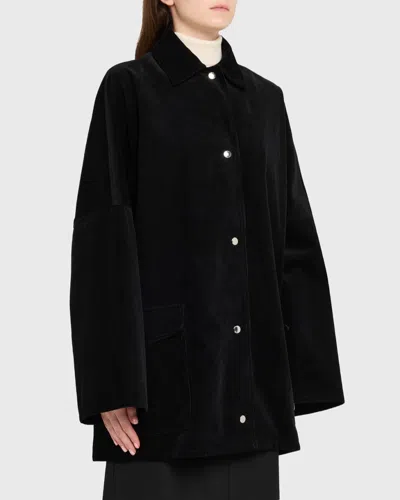 Totême Toteme Organic Cotton Corduroy Overshirt Jacket In Black