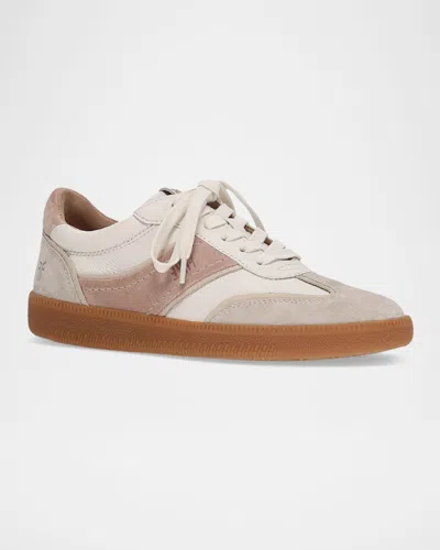 Frye Milly Mixed Leather Low-top Sneakers In Multi