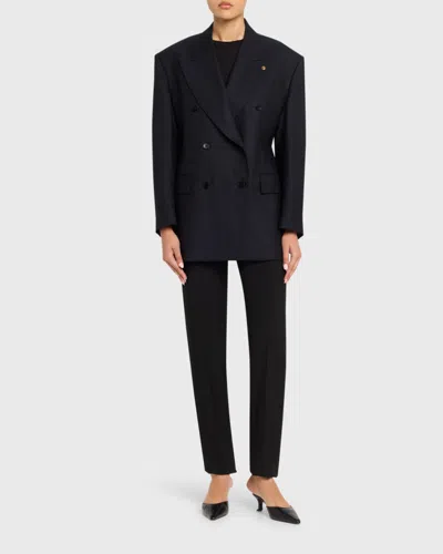 Versace Oversized Double-breasted Blazer In Black