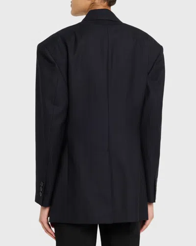 Versace Oversized Double-breasted Blazer In Black
