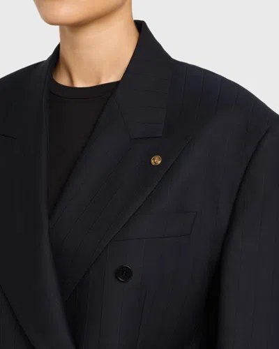Versace Oversized Double-breasted Blazer In Black