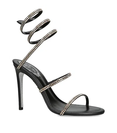René Caovilla Leather Embellished Cleo Ii Heeled Sandals 105 In Black