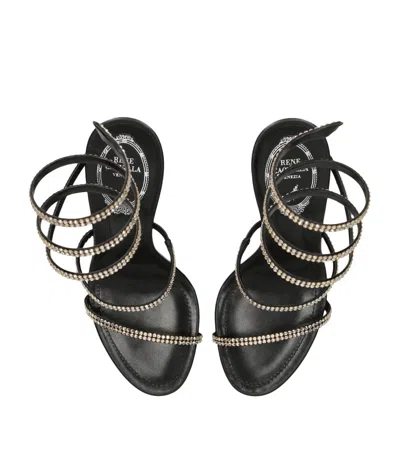 René Caovilla Leather Embellished Cleo Ii Heeled Sandals 105 In Black