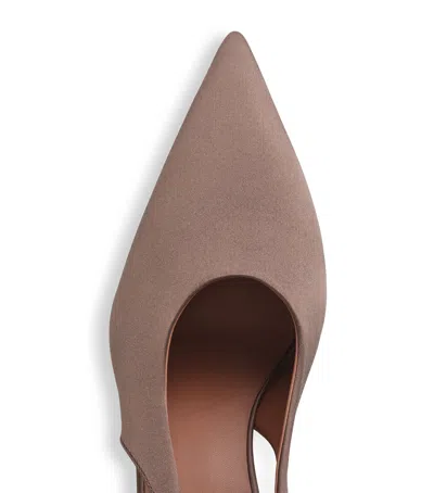 Alaïa Cube 75 Satin Slingback Wedge Pumps In Brown