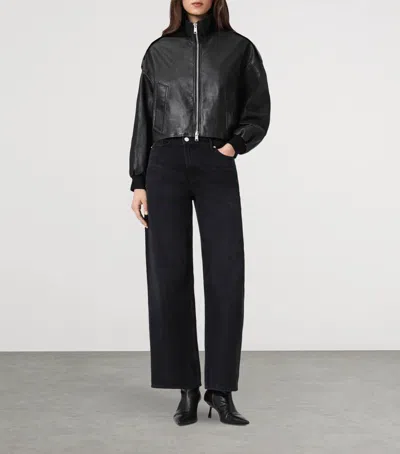 Allsaints Leather Lowden Leather Jacket In Black