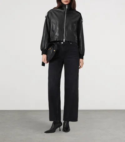 Allsaints Leather Lowden Leather Jacket In Black