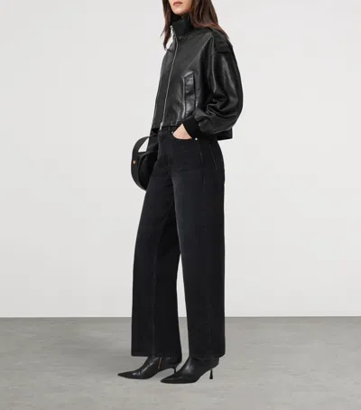 Allsaints Leather Lowden Leather Jacket In Black