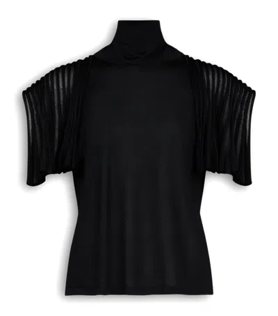Alaïa Leaf-godet Top In Black