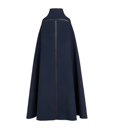 Alaïa Wool Cape In Blue