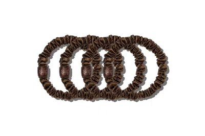 Slip 4-pc. Pure Silk Back-to-basics Skinny Scrunchies Set In Dark Brown