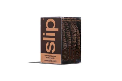 Slip 4-pc. Pure Silk Back-to-basics Skinny Scrunchies Set In Dark Brown