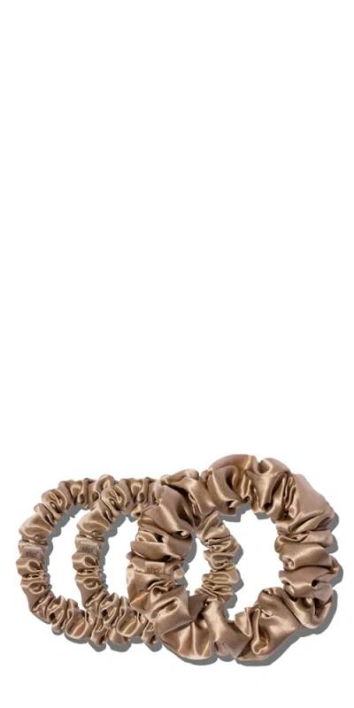 Slip 3-pc. Pure Silk Back-to-basics Assorted Scrunchies Set In Brown
