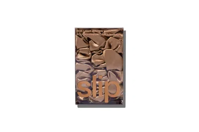 Slip 3-pc. Pure Silk Back-to-basics Assorted Scrunchies Set In Brown