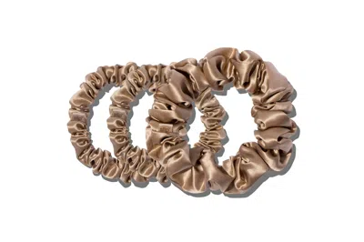 Slip 3-pc. Pure Silk Back-to-basics Assorted Scrunchies Set In Brown