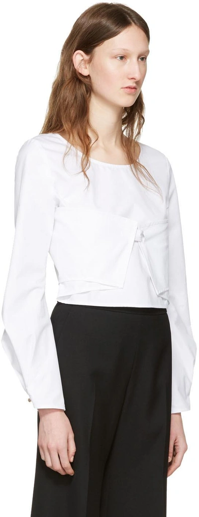 Shop Jw Anderson White Cotton Panel Blouse In 113/001 White
