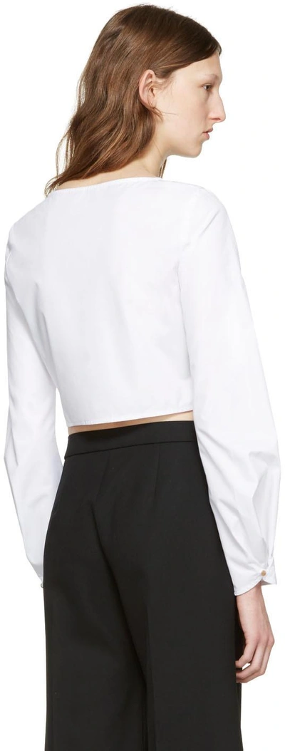 Shop Jw Anderson White Cotton Panel Blouse In 113/001 White