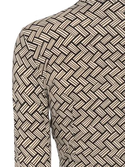 Siyu Geometric-pattern Tie-front Blouse In Neutral