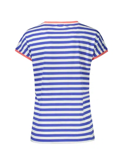 North Sails Striped-pattern Logo-print T-shirt In Blue