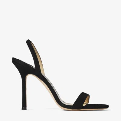 Jimmy Choo Jenn 85mm Suede Slingback Sandals In Black