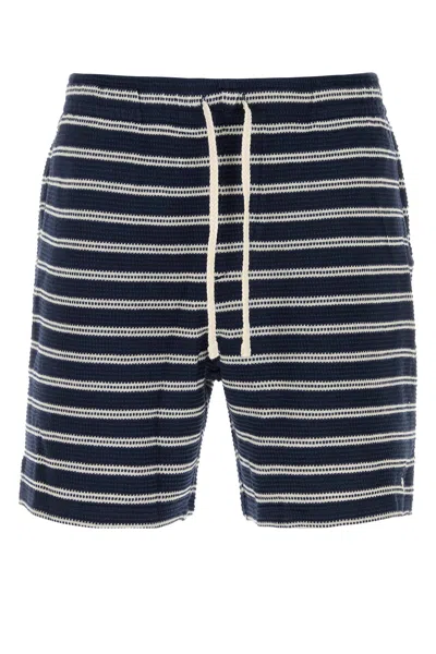 Polo Ralph Lauren Cotton Club Bar Stripe Textured Pull On Short In Blue