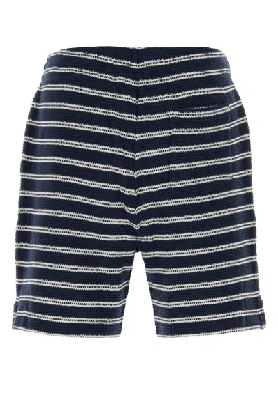 Polo Ralph Lauren Cotton Club Bar Stripe Textured Pull On Short In Blue