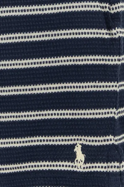 Polo Ralph Lauren Cotton Club Bar Stripe Textured Pull On Short In Blue