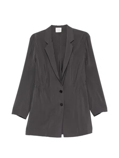 Alysi Single-breasted Blazer Jacket In Gray