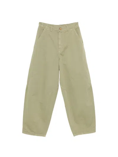 Alysi Barrel Denim Jeans In Green