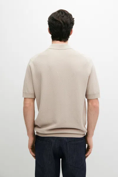 Massimo Dutti Strickpullover Im Polo In Sand