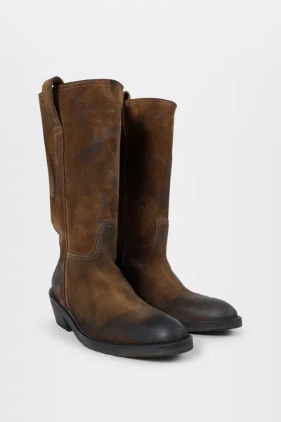 Ann Demeulemeester Laxit Pull On Boots In Brown