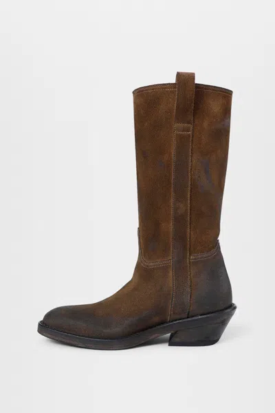 Ann Demeulemeester Laxit Pull On Boots In Brown