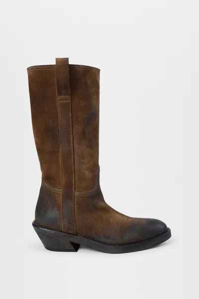 Ann Demeulemeester Laxit Pull On Boots In Brown